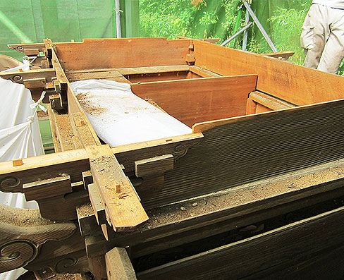 菅原社素屋根仮設工事