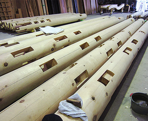 丸柱キザミ加工