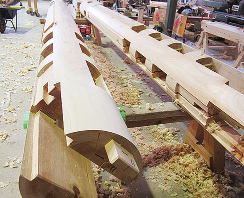 丸柱キザミ加工