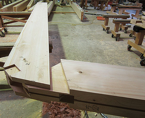 登梁キザミ加工