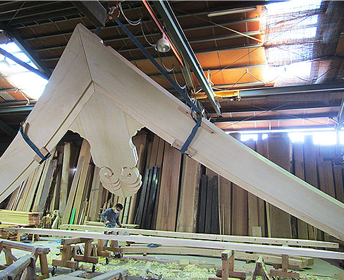 破風懸魚仮り組み